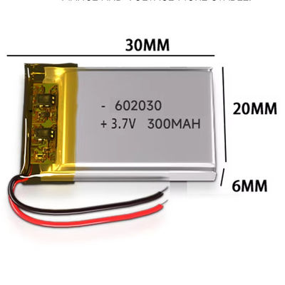 Bon prix Puissante batterie Li polymère 3,7V 602030 300mAh pour appareil d'éclairage et jouets électriques en ligne